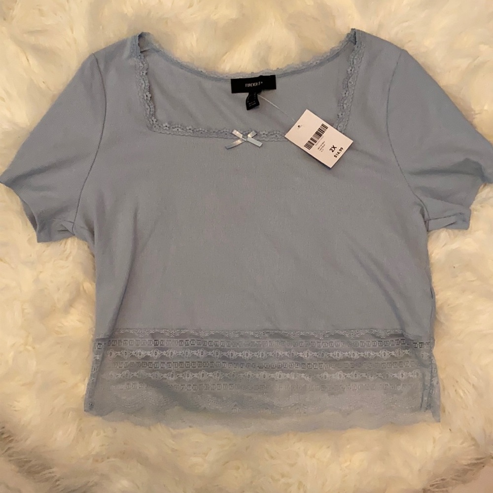 Forever 21 Plus Blue Crop Top
